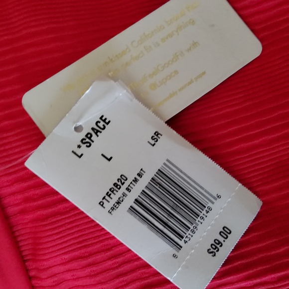 L*Space Frenchi Bikini Swimsuit Bottoms Lipstick Red Size L New - Picture 8 of 12